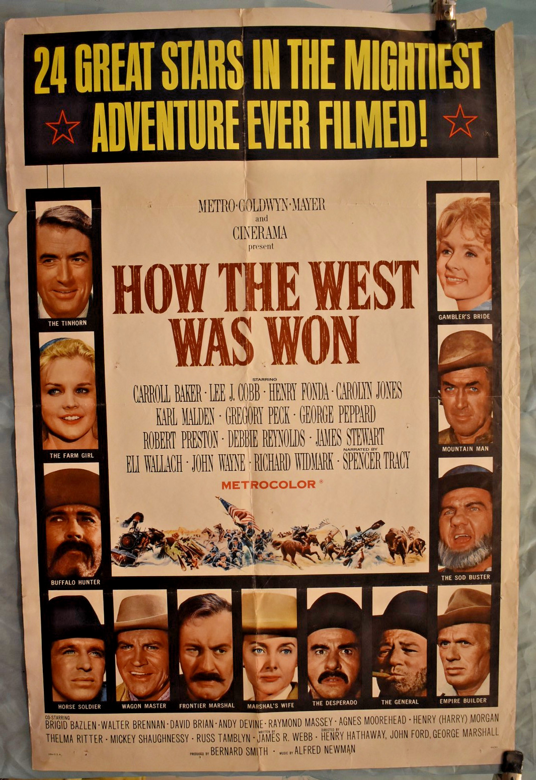 ORIGINAL  How  The West Was Won  24" X 41"   Poster James Stewart John Wayne
