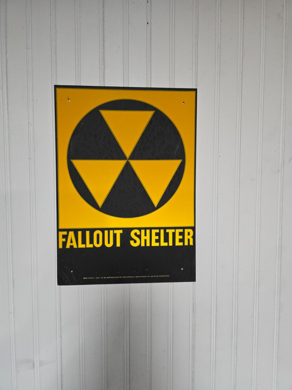 Vintage Fallout Shelter Sign 10x14, Authentic 1950s-60s Government Issue