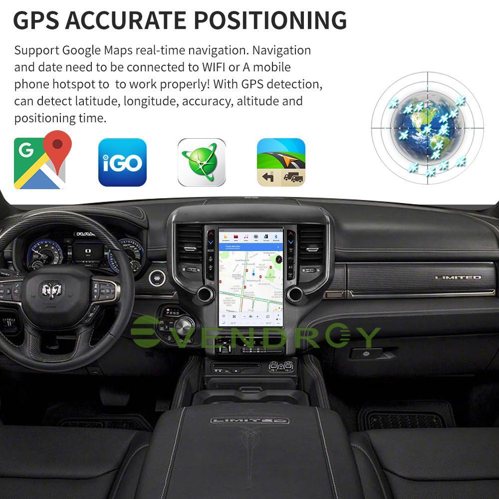 12.1"For Dodge RAM 1500 2500 3500 Car GPS Navigation Headunit Radio Stereo 4+64G