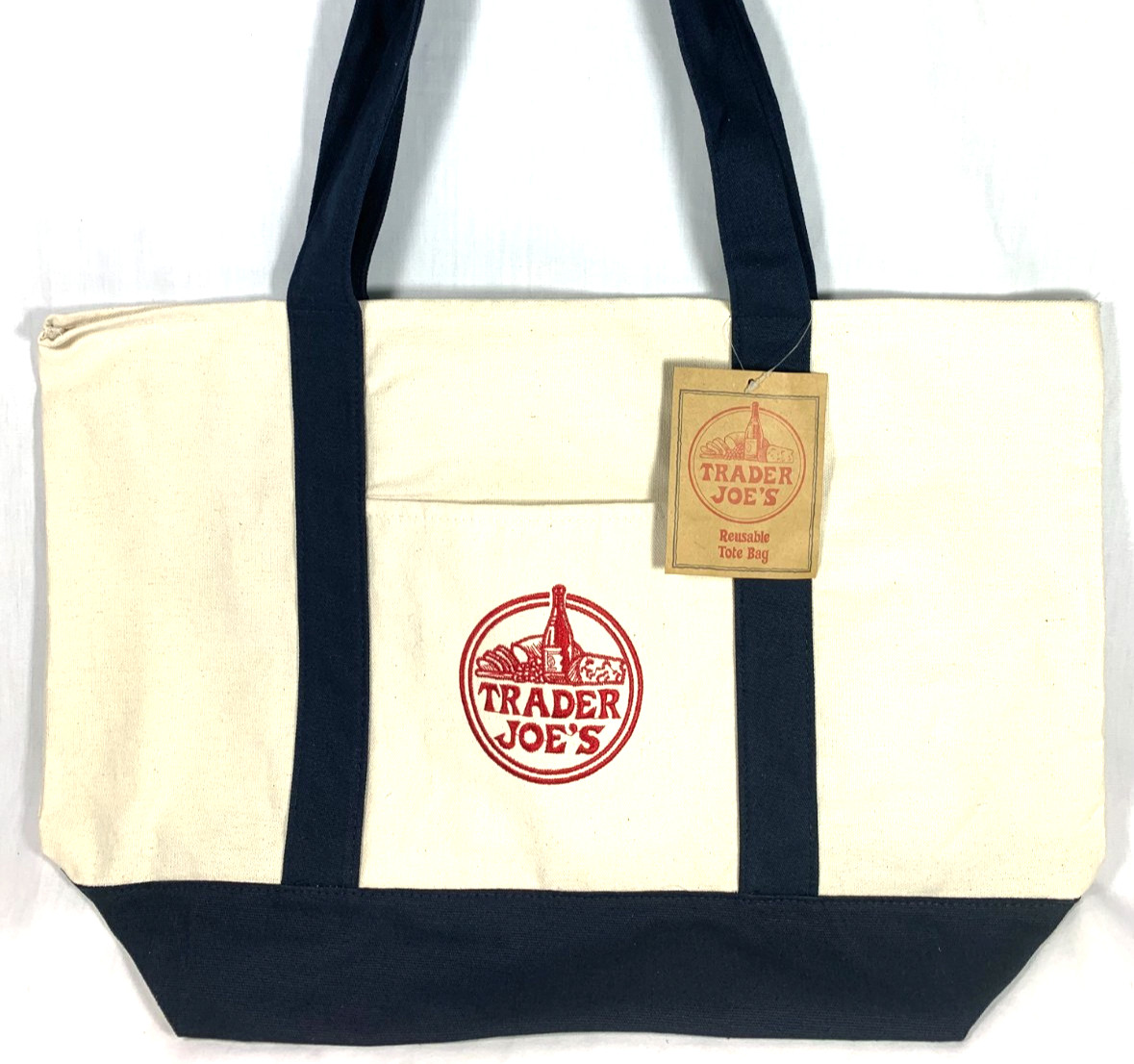 Trader Joe’s Canvas Tote Shopping Bag - LARGE CLASSIC NAVY - NEW with TAGS