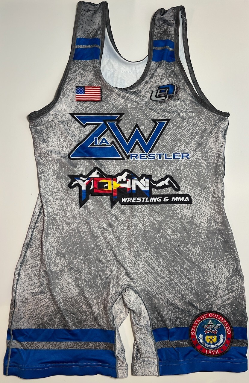Colorado Wrestling Sublimated Blue Singlet Adult XL, XXL Overstock NEW