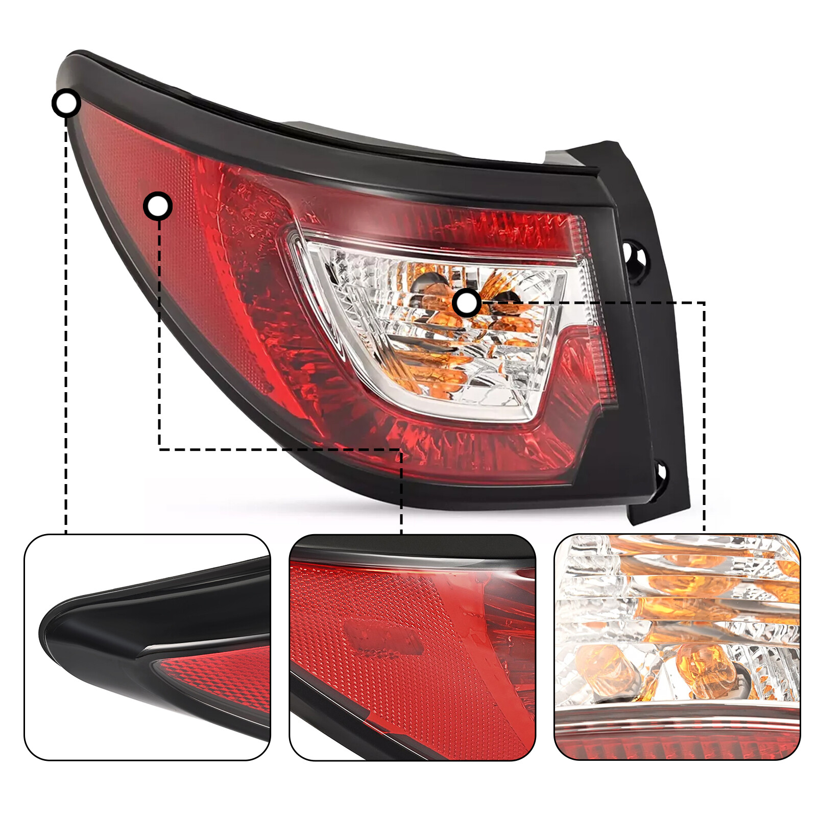 Red Tail Lights Lamps w/ Bulbs LH+RH For Chevy Traverse LS LT LTZ 2013-2017 DOT