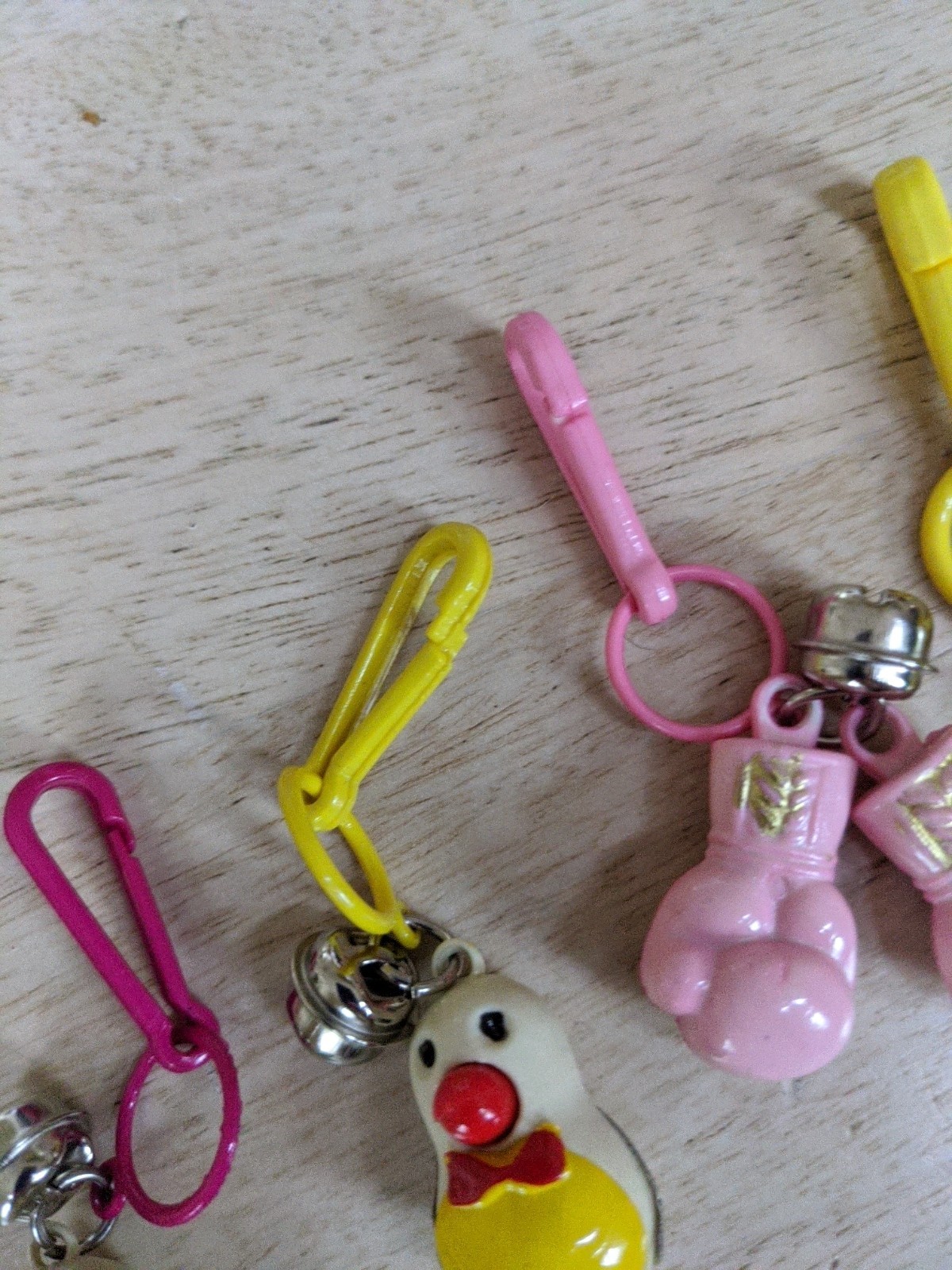 Lot Of 8 Vintage Plastic Clip On Bell Charms Saxophone Without Bell