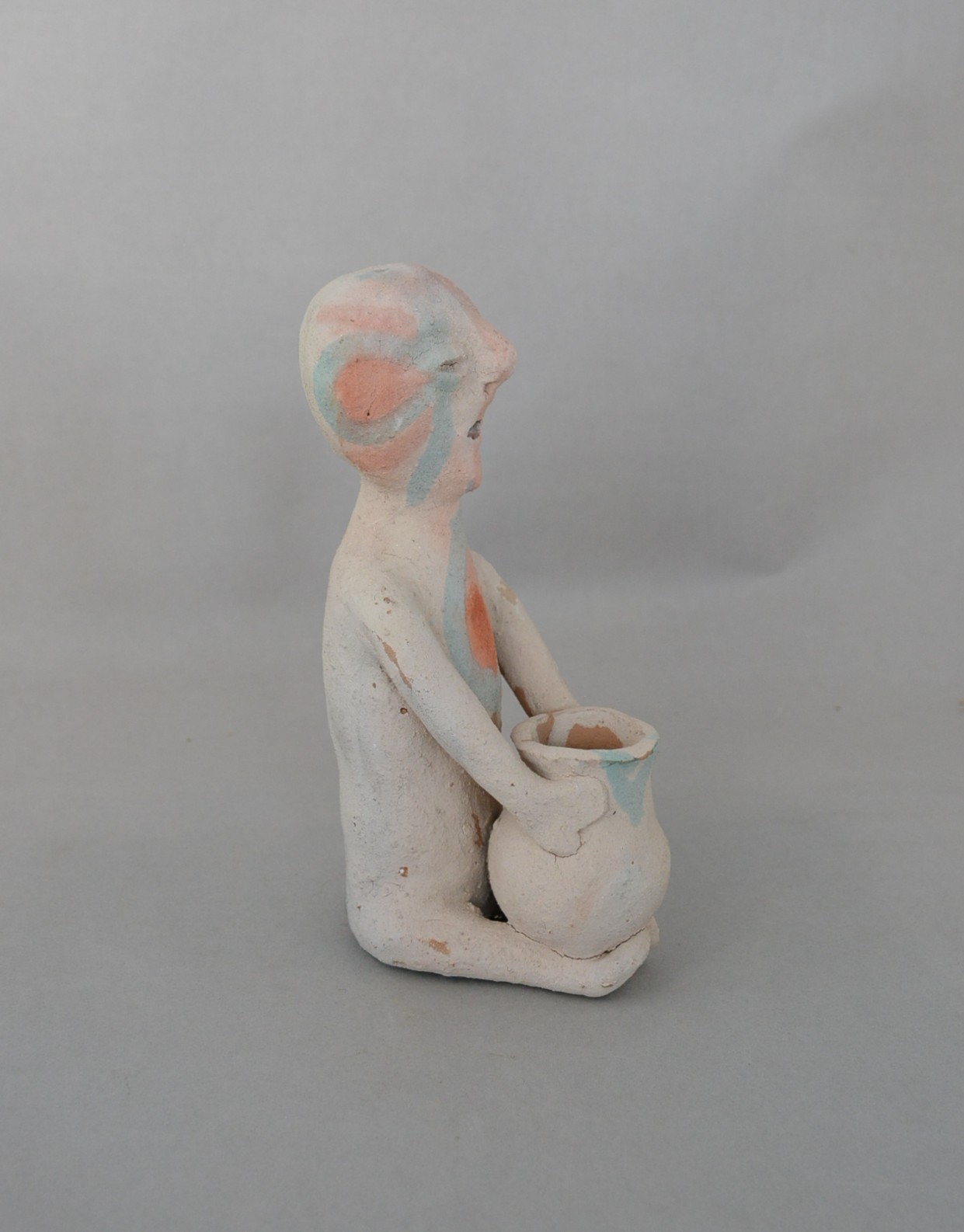 Old Tesuque Rain God - Earthenware Pottery Figure -
