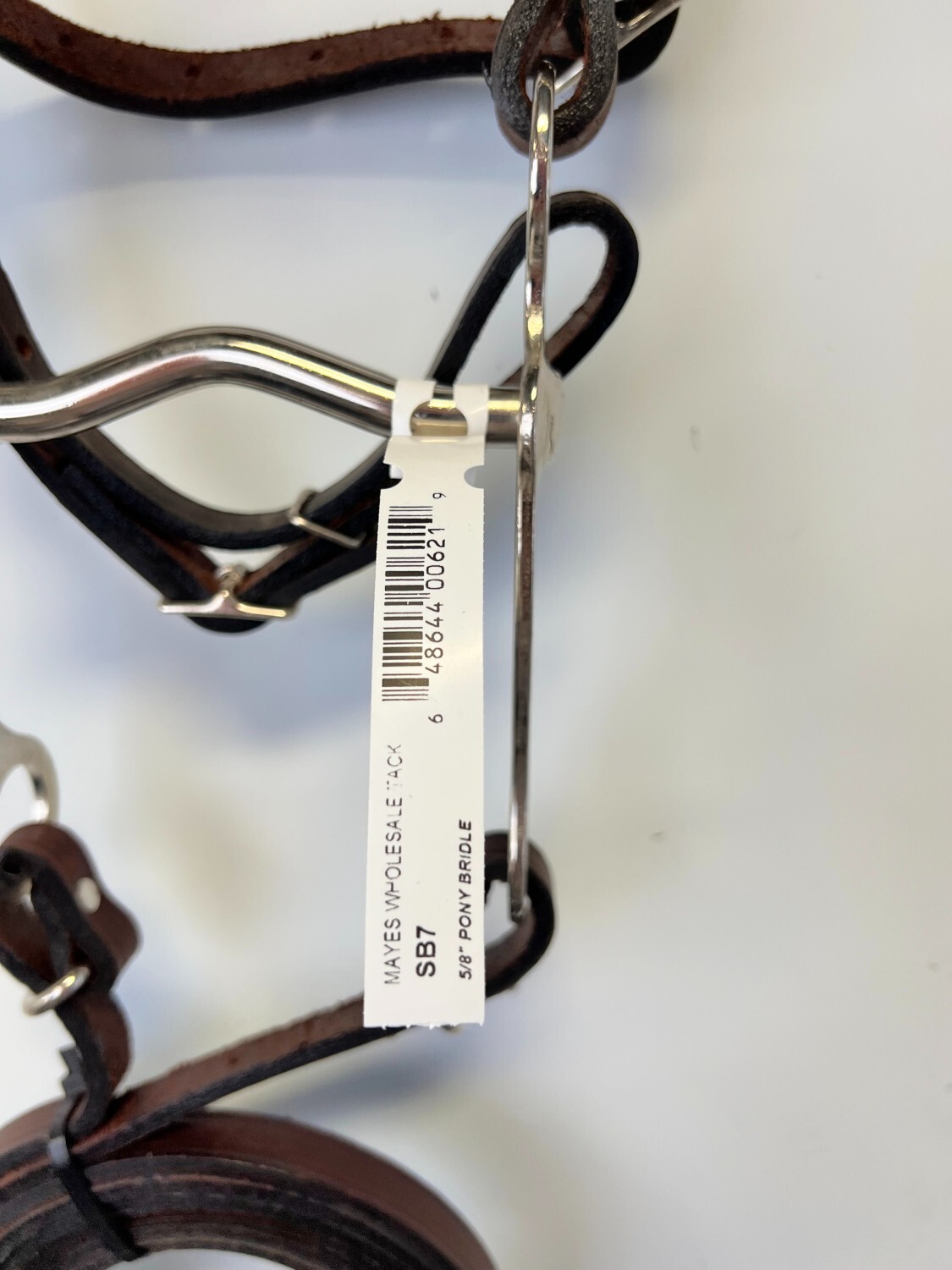 Pony 5/8" Leather Bridle, 4.5" Bit, Brown Leather Reins