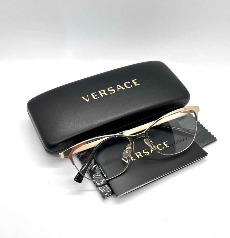 VERSACE 1251 1252 Women Eyeglasses 53-16-140 Pale Gold 100% Authentic