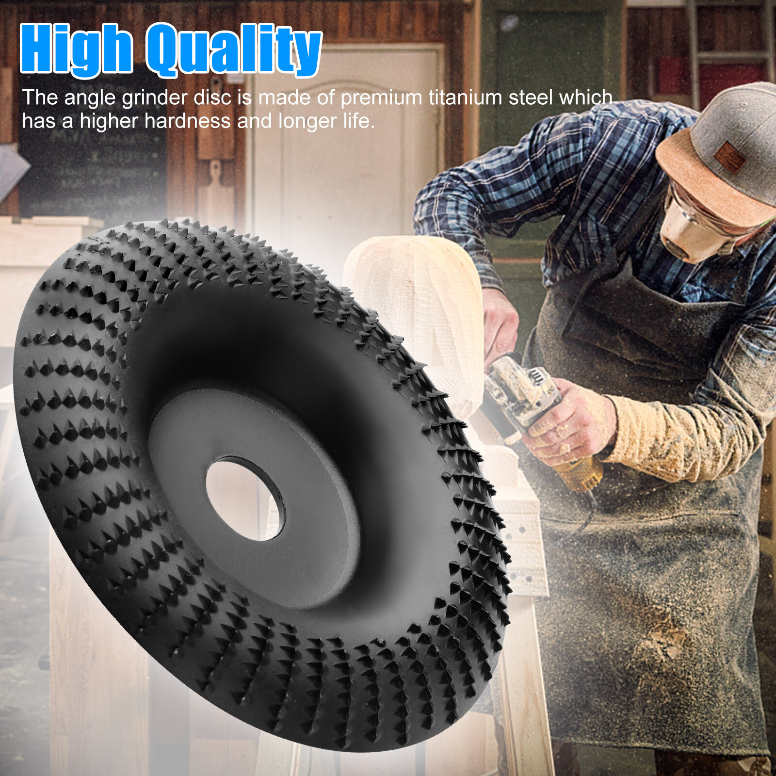 4in Wood Carbide Sanding Carving Shaping Disc For Angle Grinder Grinding Wheel