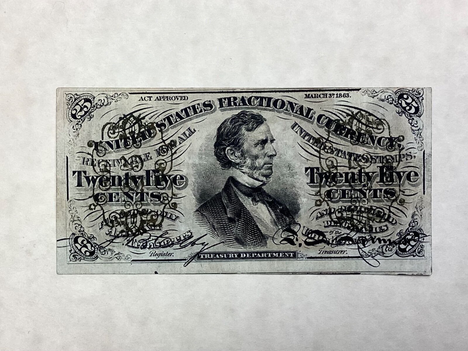 ~FR 1294 25 TWENTY FIVE CENTS THIRD ISSUE - FESSENDEN - FRACTIONAL CURRENCY