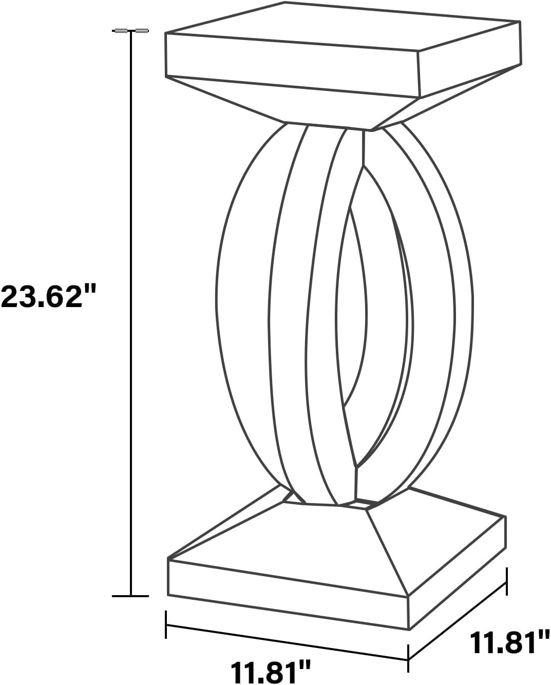 12"x12"x24"Silver Mirrored End Table with Crystal Inlay,Modern Side Accent Table
