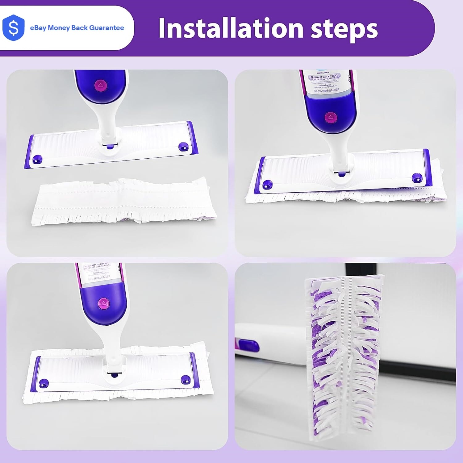 12 Count Disposable Mop Refills for Swiffer Power Mop Multi-Surface Floor Mop US