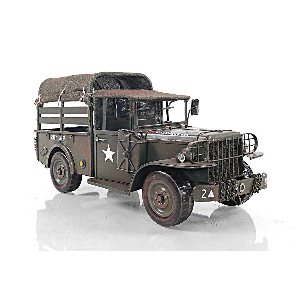 Dodge M37 Military Command Truck Metal Model 13" US Army 1950's Korean War Decor