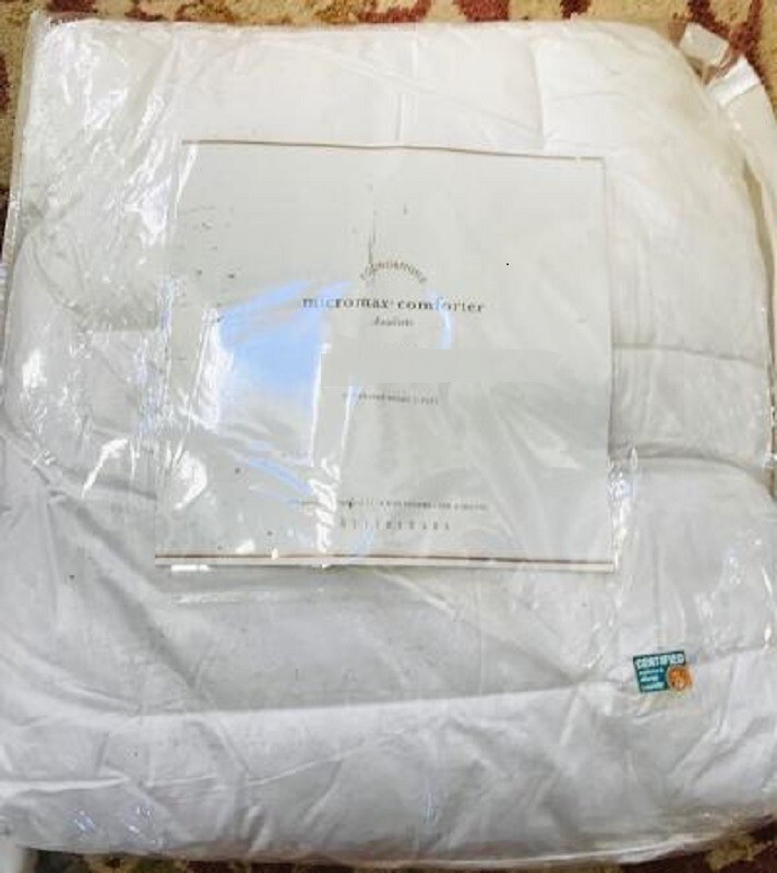 Pottery Barn Micromax Down Alternative Duvet Insert Lightweight Queen White New