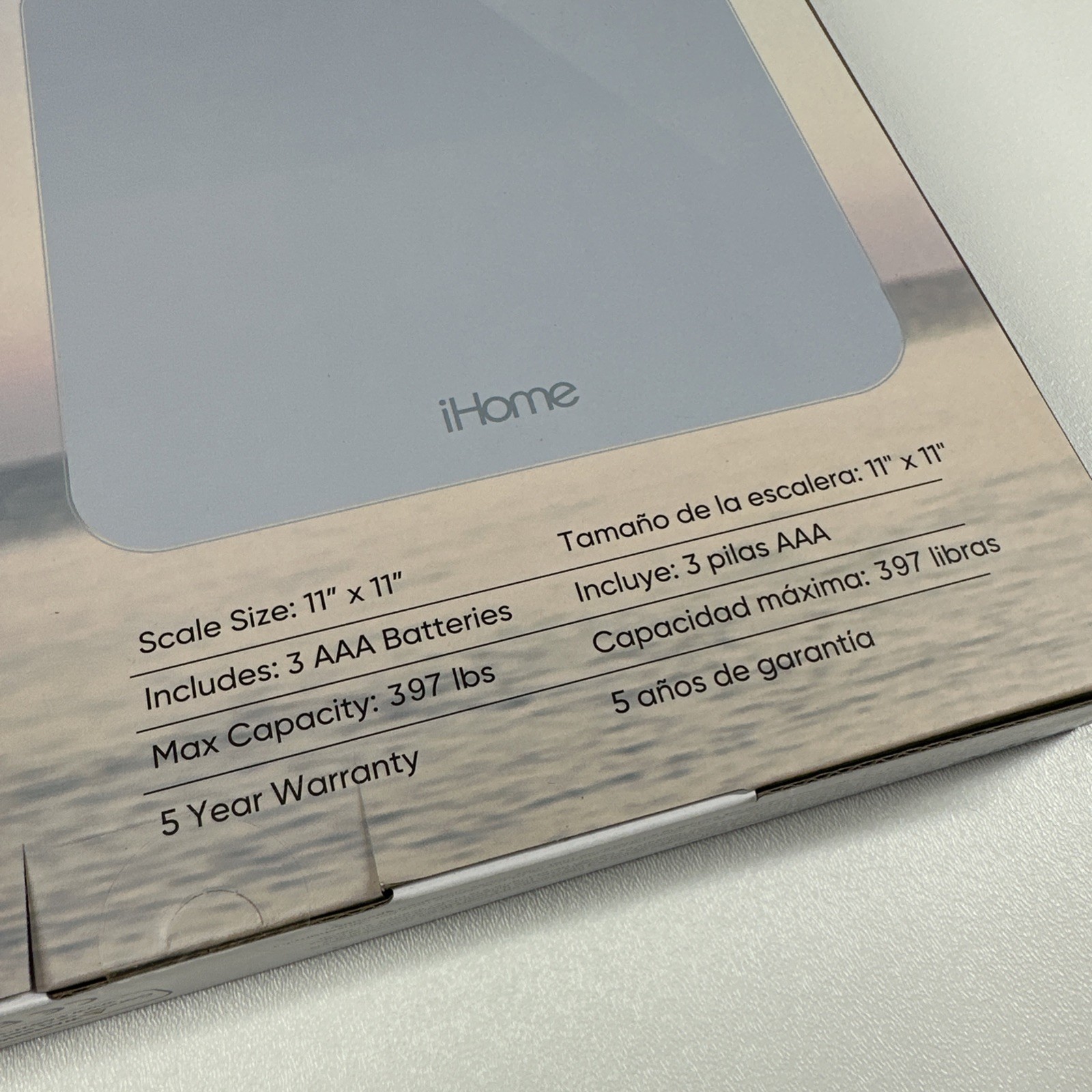 iHome Digital Battery Powered Bathroom Scale 397 lbs White