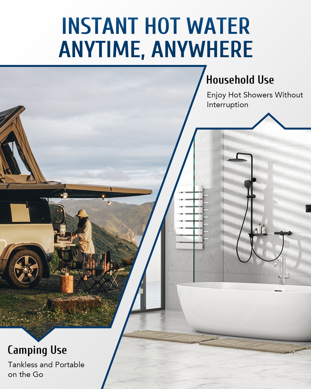 2 GPM/ 8L Hot Water Heater LPG Propane Gas Tankless Boiler Instant w LED Display