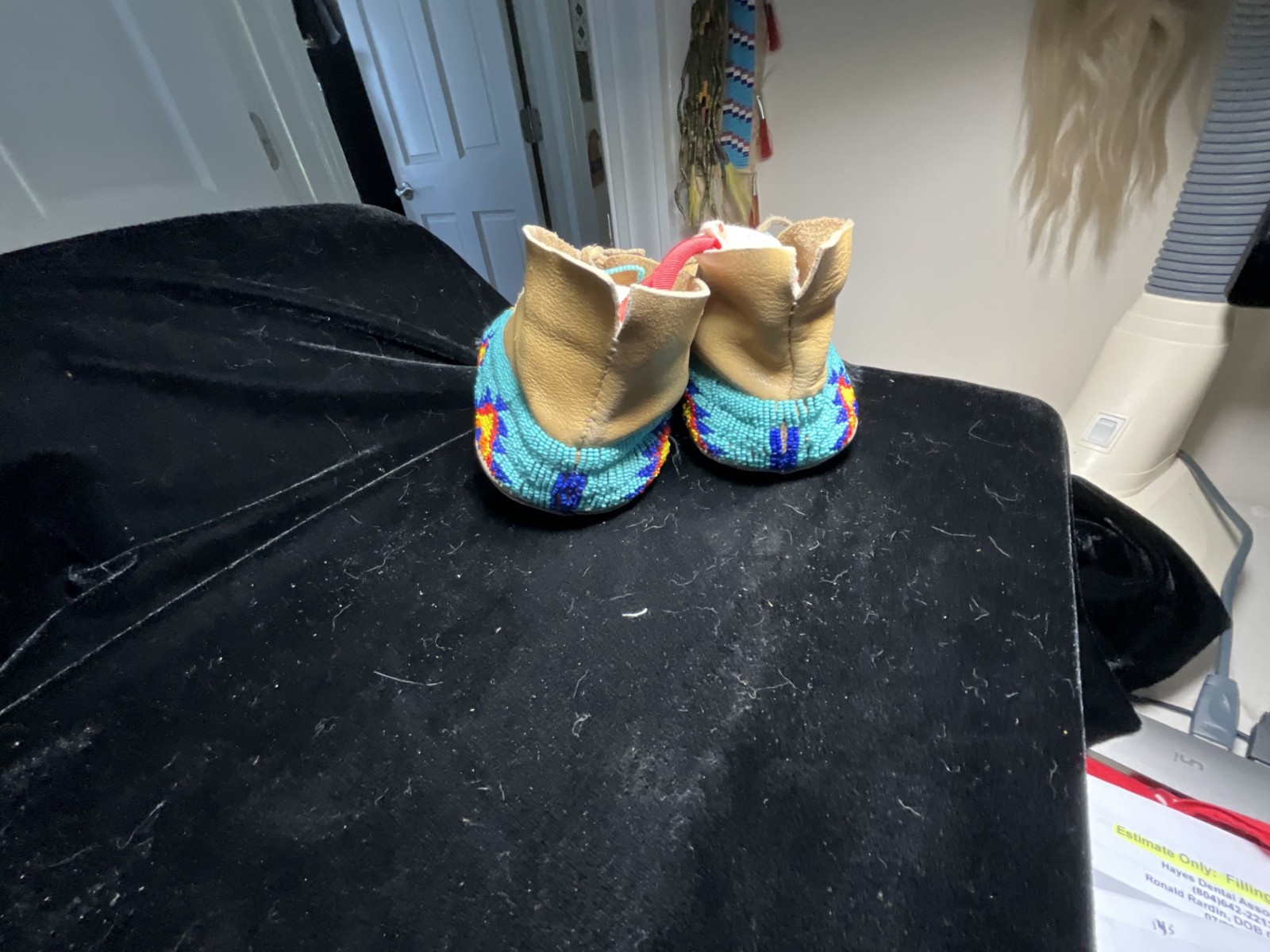 Sioux ? Fully Beaded Eagle Moccasins 10 inches.