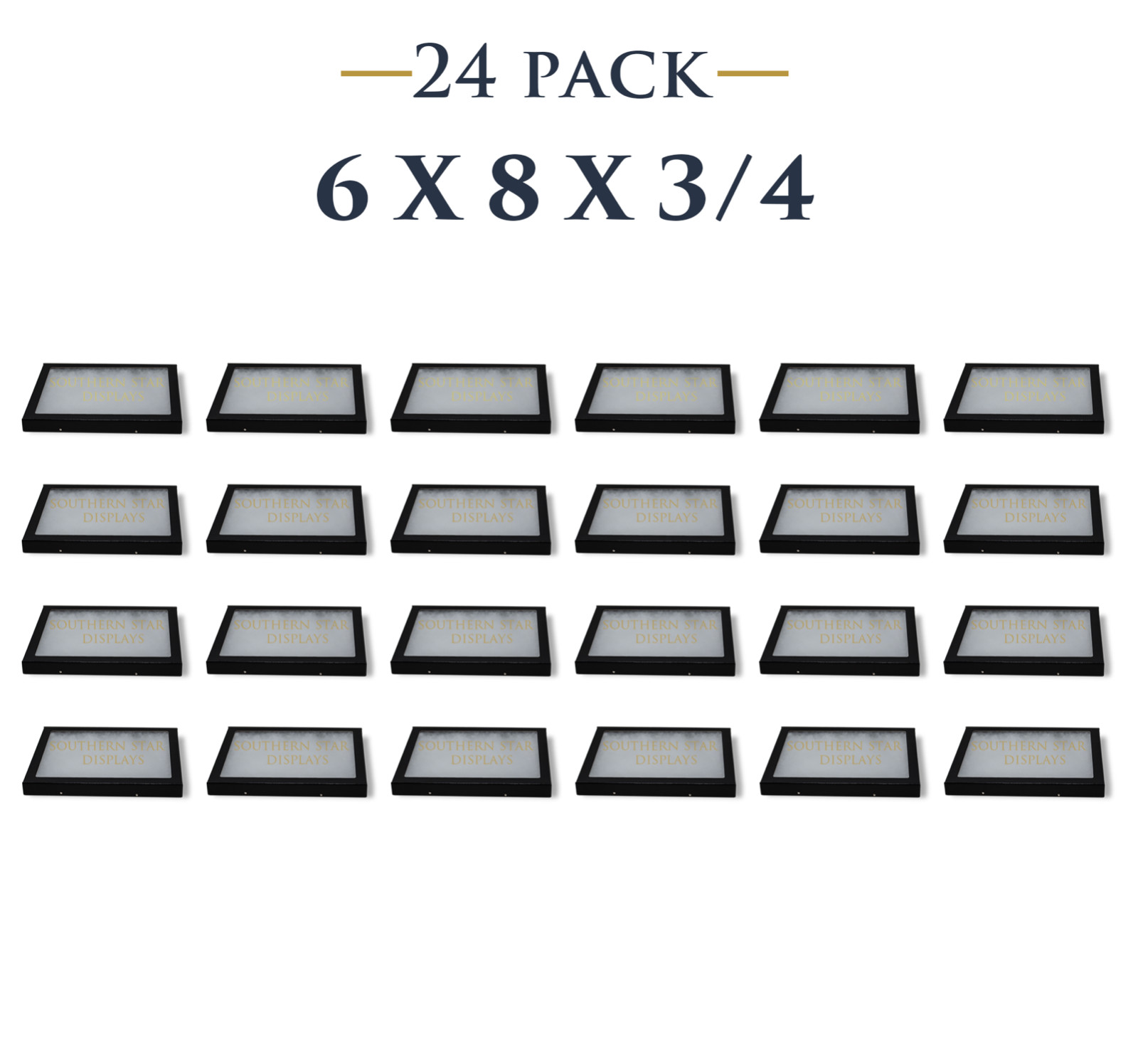 24 Pack of 6 x 8 x 3/4 Riker Display Cases Box for Collectibles Jewelry & More