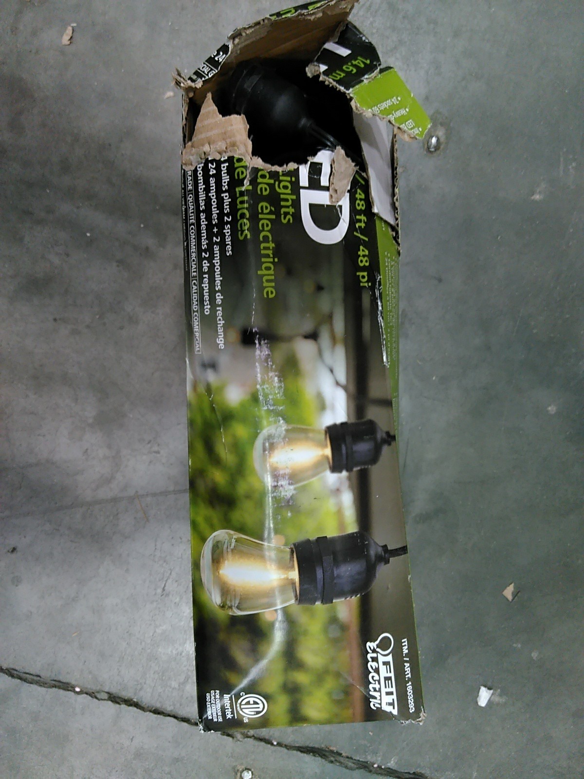 Feit Electric 48' LED Filament String Light - 24 bulbs-waterproof-Indoor/outdoor