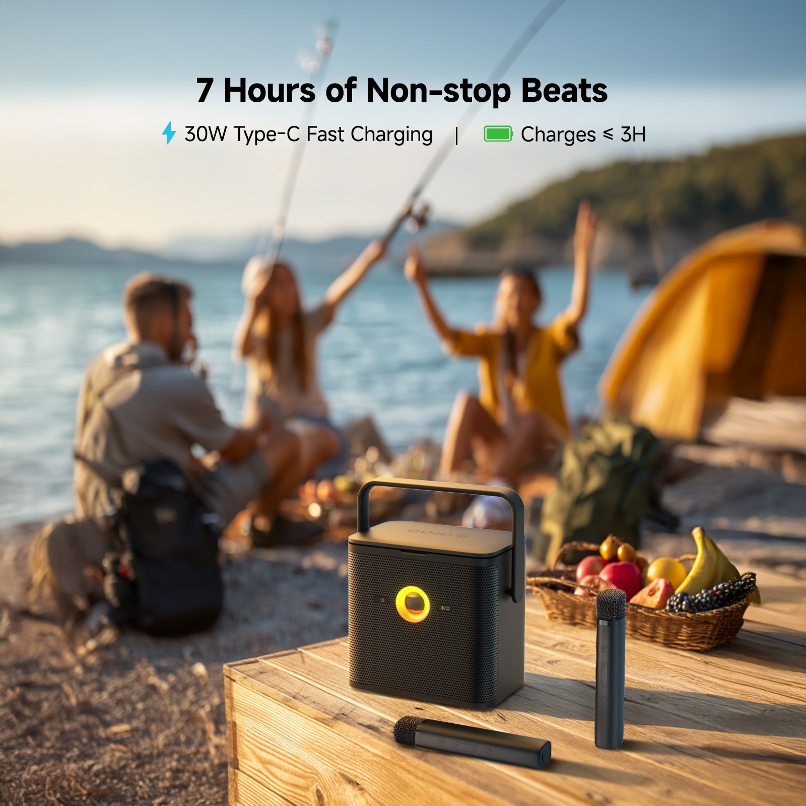 Ikarao Karaoke Machine for Adults, 32GB Karaoke Tablet, 80W Bluetooth Speaker