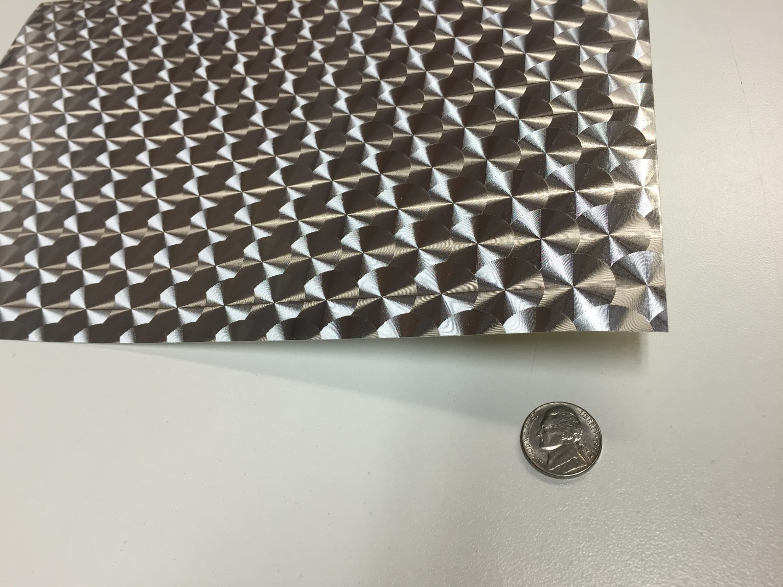 Large Engine Turn Sign Vinyl 24" x 30 ft, SILVER, Traditional Metallic Signage