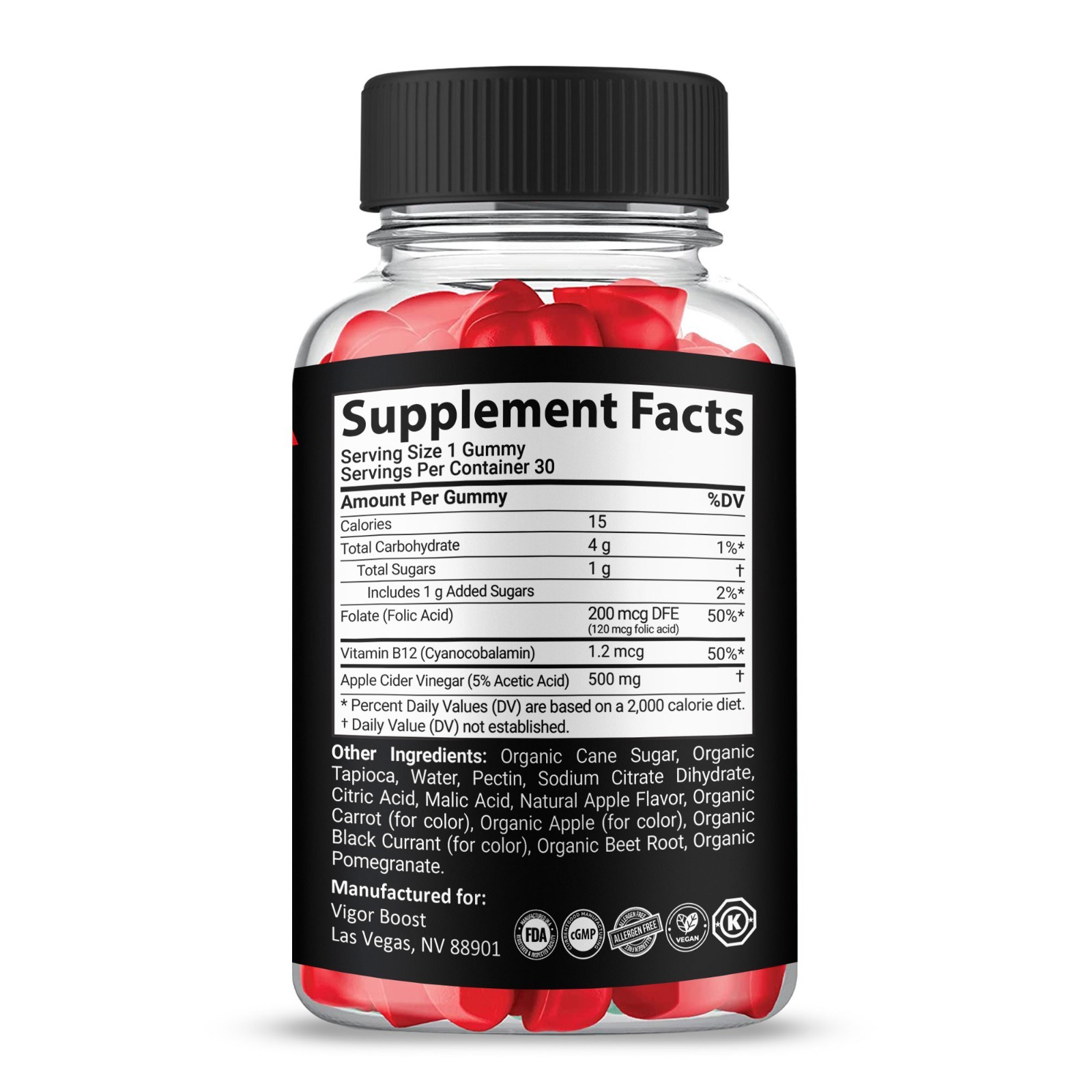 Vigor Boost Gummies, Max Strength Formula, VigorBoost Supplement (5 pack)