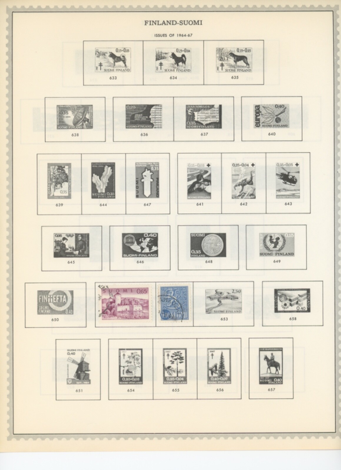 finland stamp collection on minkus pages 110 stamps used (e650