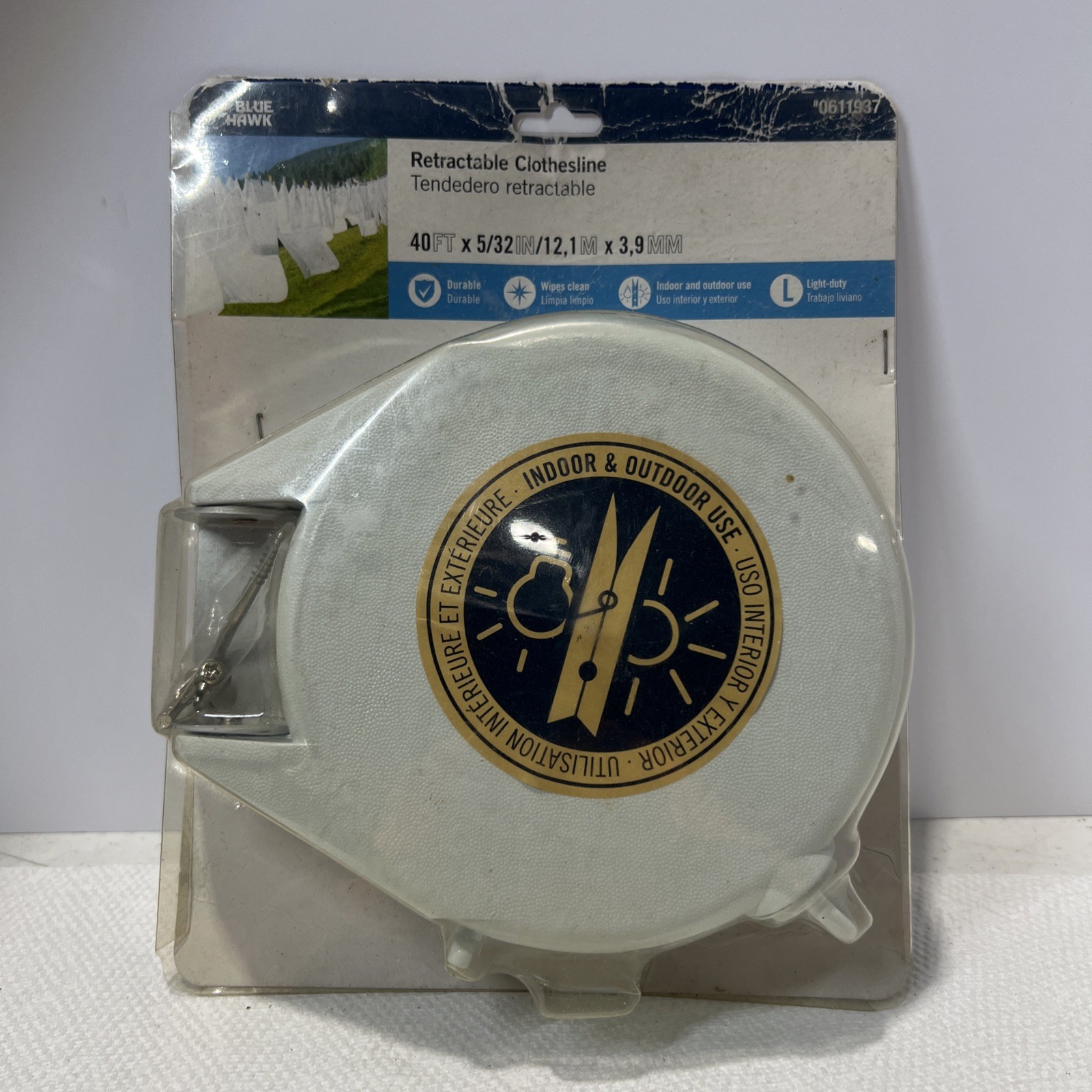 Retractable Clothesline 40ft Indoor Outdoor Use Durable Light Duty B5