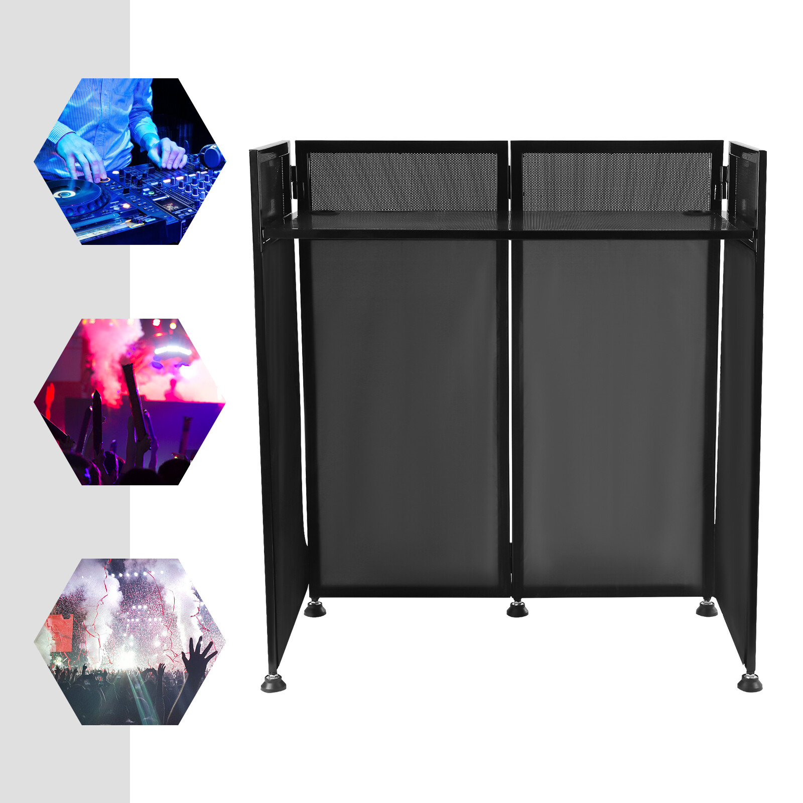 DJ Event Facade Scrim Metal Frame Booth+Travel Bag Case+20" x 40" Flat Table Top