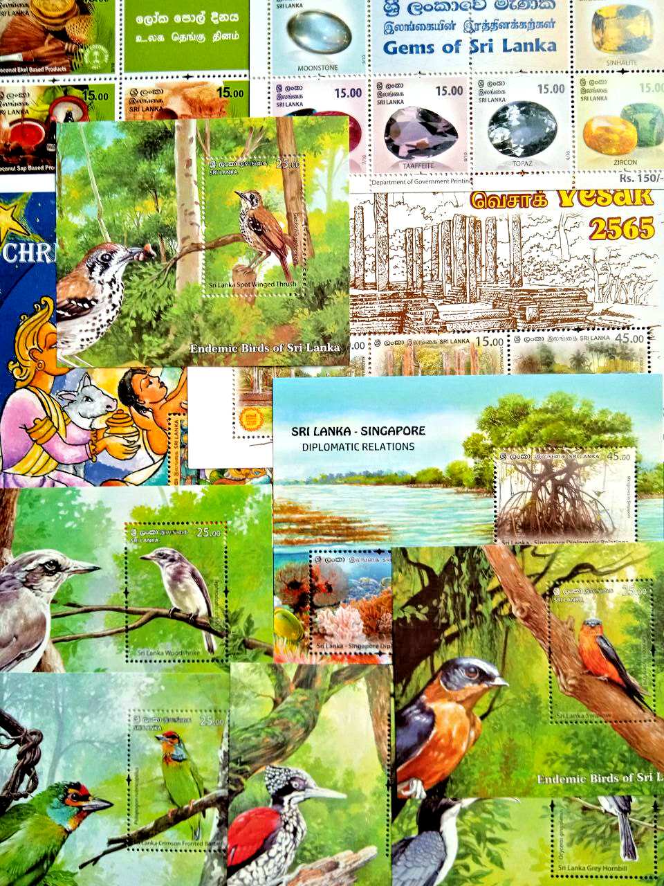 Sri Lanka 37 Stamp Collection 2021 Complete Year Pack + 11 MINI sheets MNH