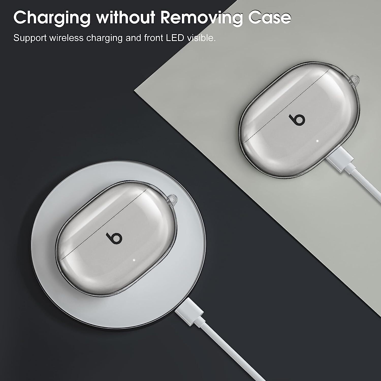 Clear Case for New Beats Studio Buds + 2023 Shockproof Earbuds Protective Cover