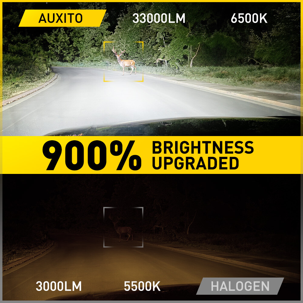 AUXITO 9007 HB5 LED Headlight Bulbs High Low Beam 330000LM White Super Bright 2X