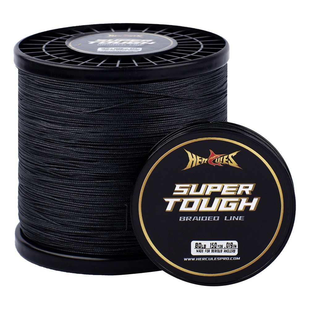 HERCULES SUPER TOUGH Black PE Braided Fishing Line 150Yds-1000Yds 4LB-160LB