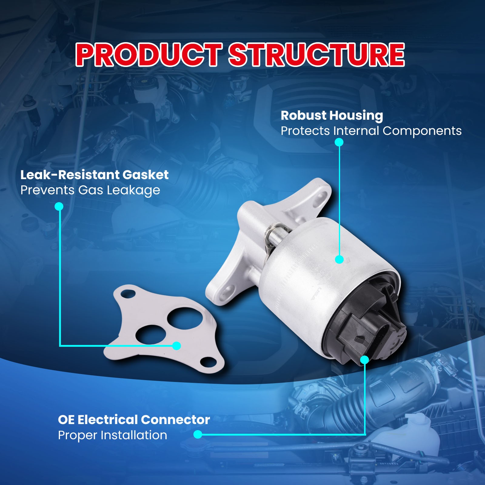 911-164 EGR Valve for Buick Sebring Cadillac Chevrolet Pontiac GMC Oldsmobile