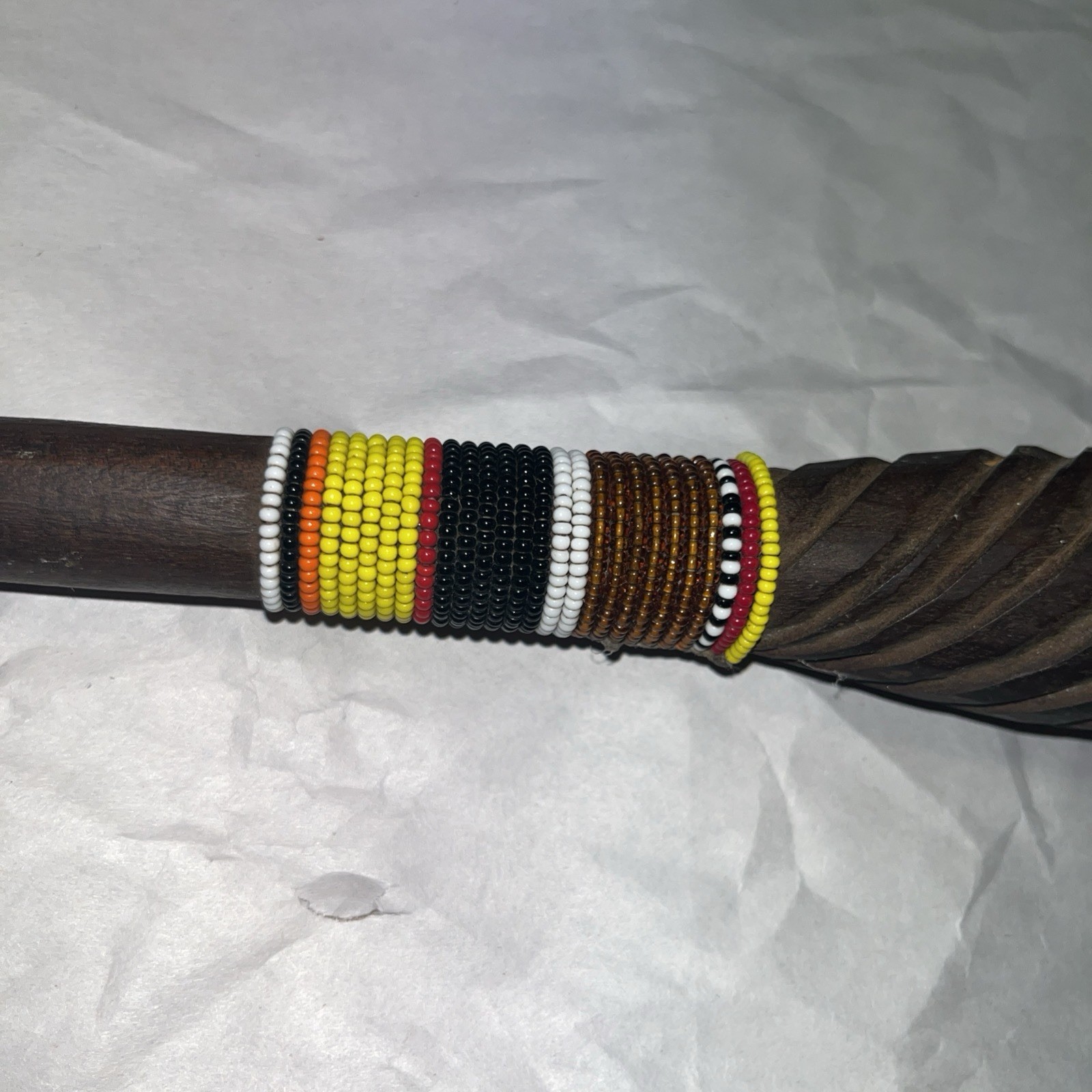 Vintage African Traditional Tribal Beaded Handmade Talking Stick