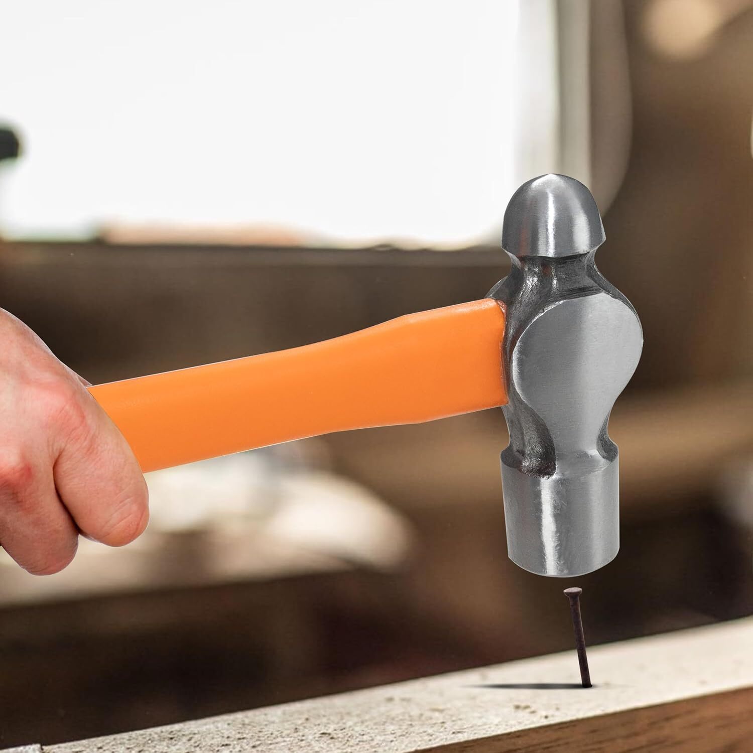 HFS(R) Ball Peen Hammer Set, 8 12 16 24oz, Blow Striking Ball Pein Hammer