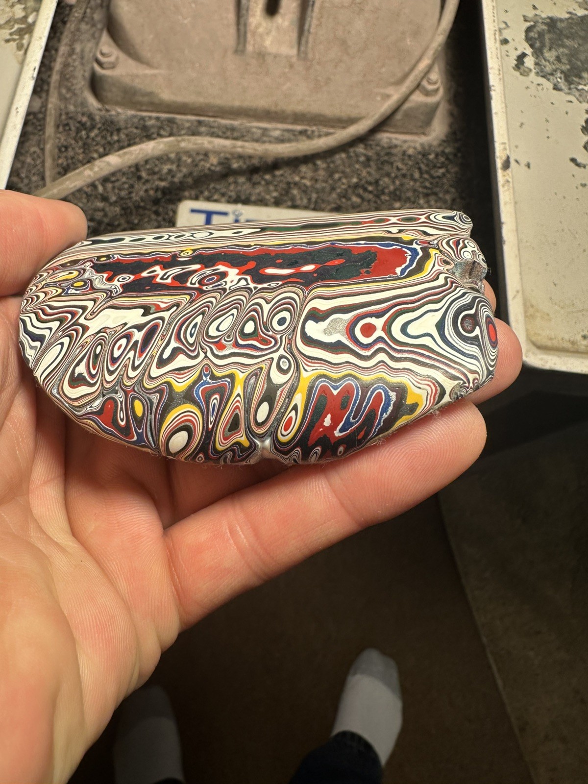 Polished "kenworth" Fordite specimen Detroit agate