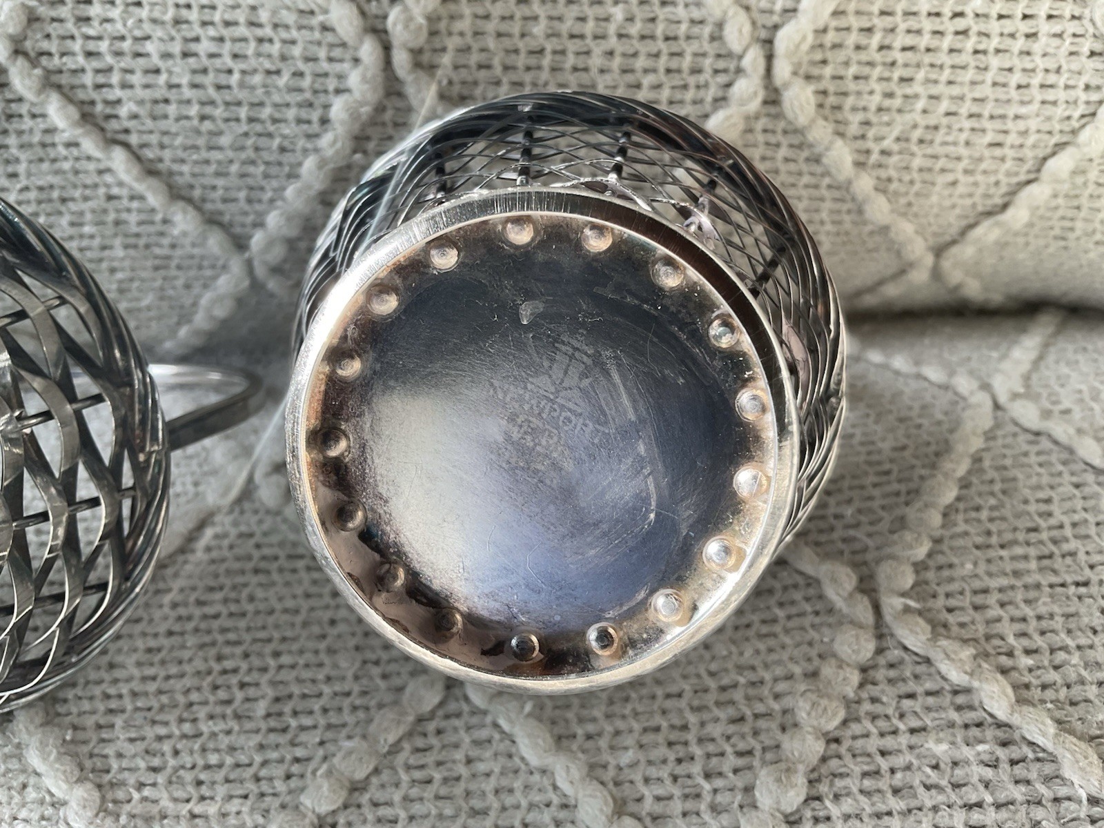 Pair Small Silverplate Woven Baskets, Newport 🐣🥚🐰💐