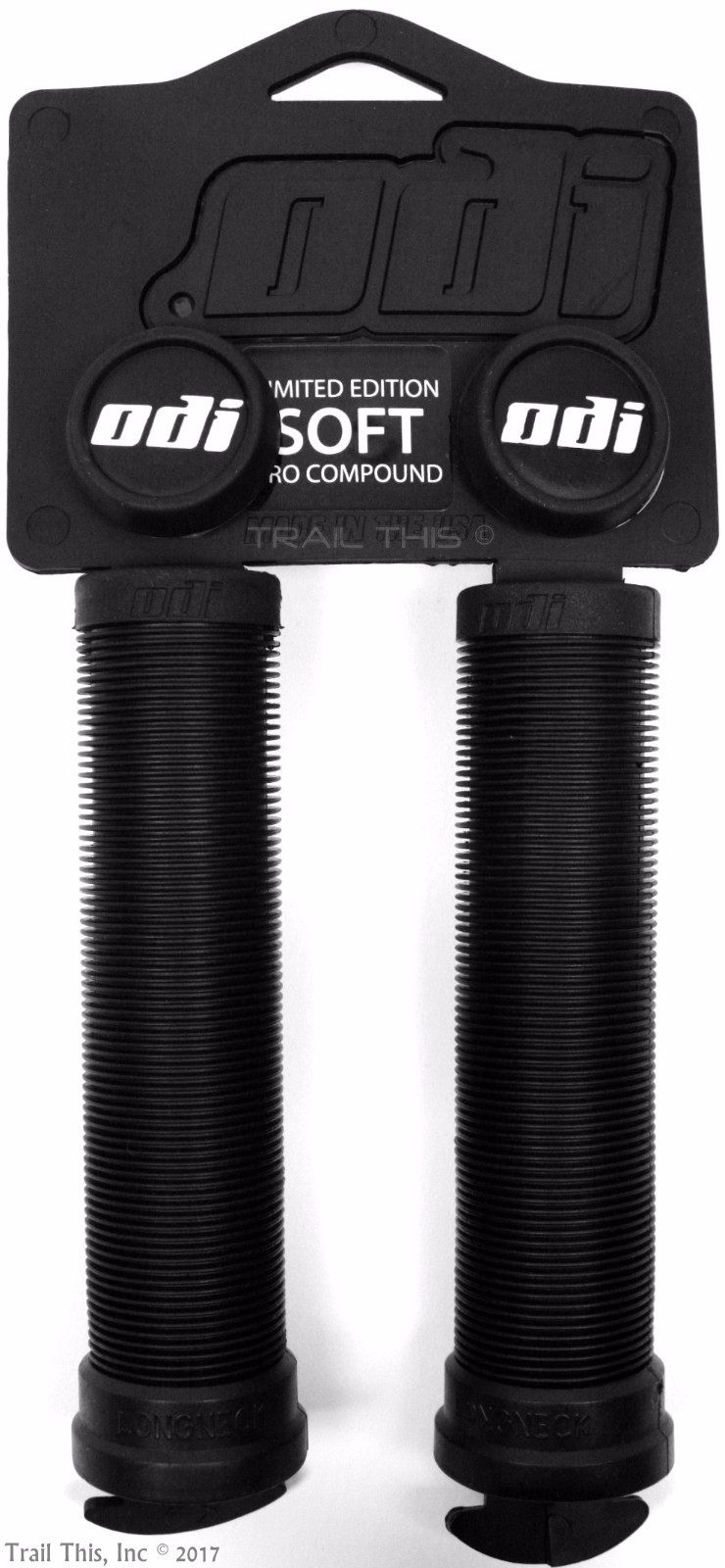 ODI Soft Flangeless Black Longneck Grips Softies for BMX Bikes & Scooters 135mm
