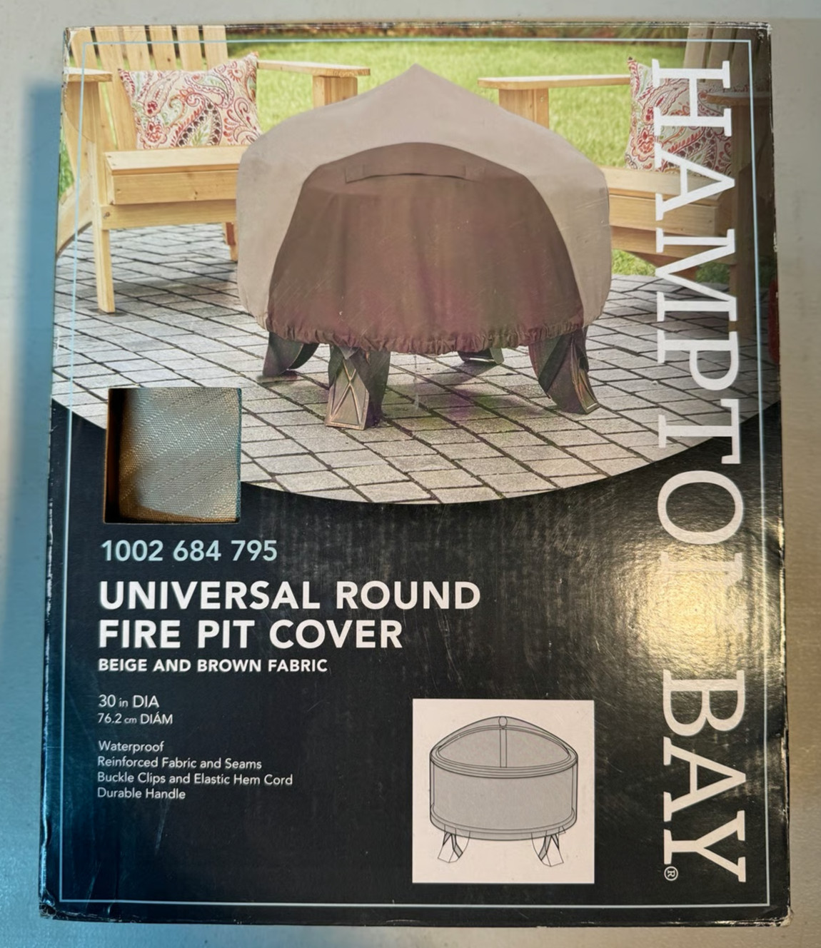 Hampton Bay Round Outdoor Patio Fire Pit Cover 30 in. 1002 684 795