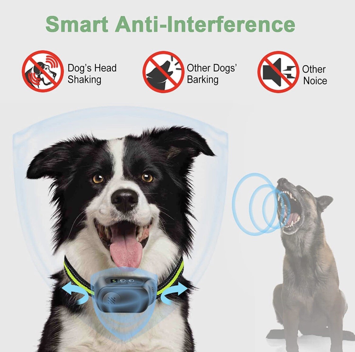 Rechargeable Dog Bark Collar with Beep Vibration and Shock,Anti Barking Collar..