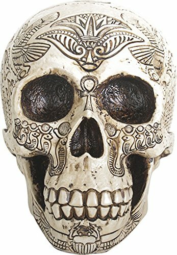 Ebros Bone Ancient Egyptian God Paranormal Scarab Dung Beetle Skull Statue 8.5"