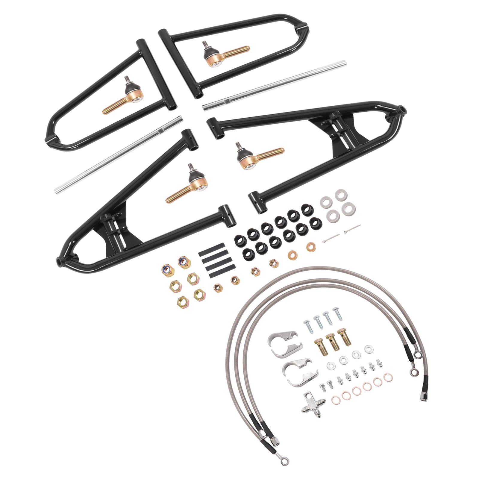 Front A Arms +2 +1 For Raptor 700 700R 2006-2017 W/Adjustable Brake Lines Clamps