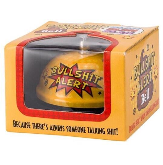 BULLSHIT ALERT BELL - Office Desk Toy - Gag Joke Bar Pub Man Cave Kitchen Room