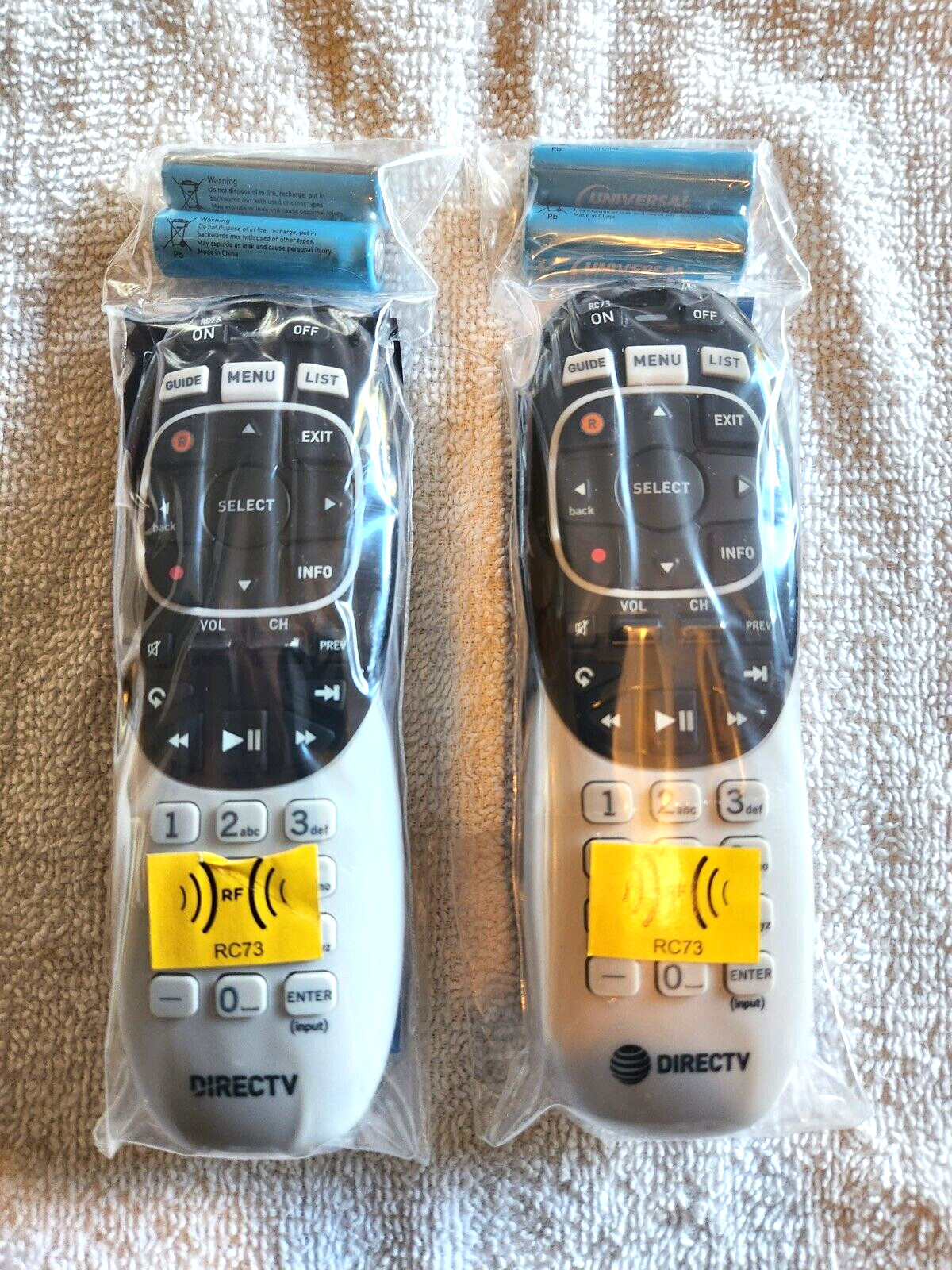 DIRECTV RC73 REMOTE CONTROLS / LOT OF 2 / IR/RF HR44/HR54 GENIE/BATTERIES/NEW!!