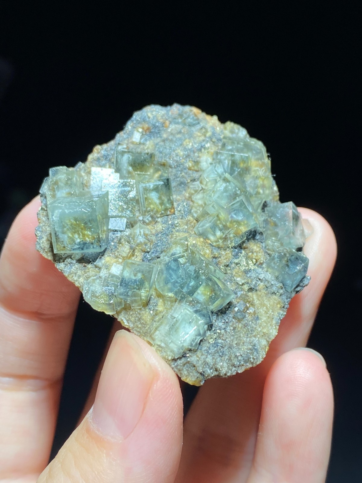 Rare Natural White Window Light Green Cubic Fluorite & Pyrite Specimen, China