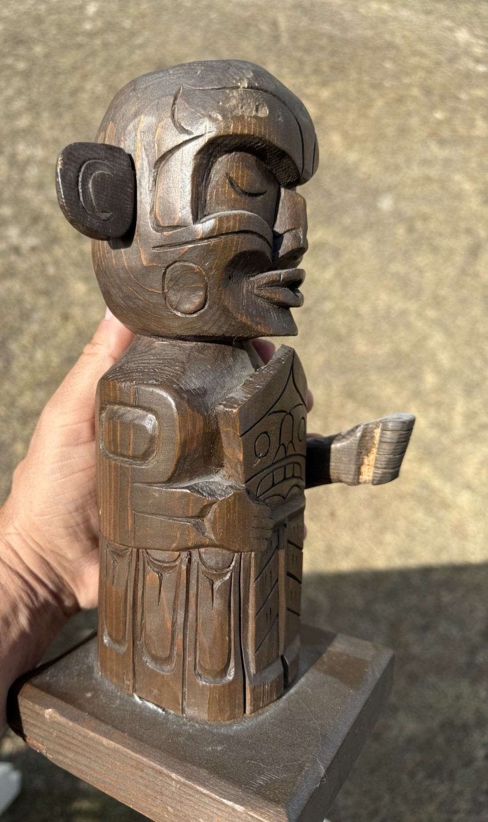 Northwest Coast Carved Cedar Statue by the Late Master Carver Godfrey Hunt