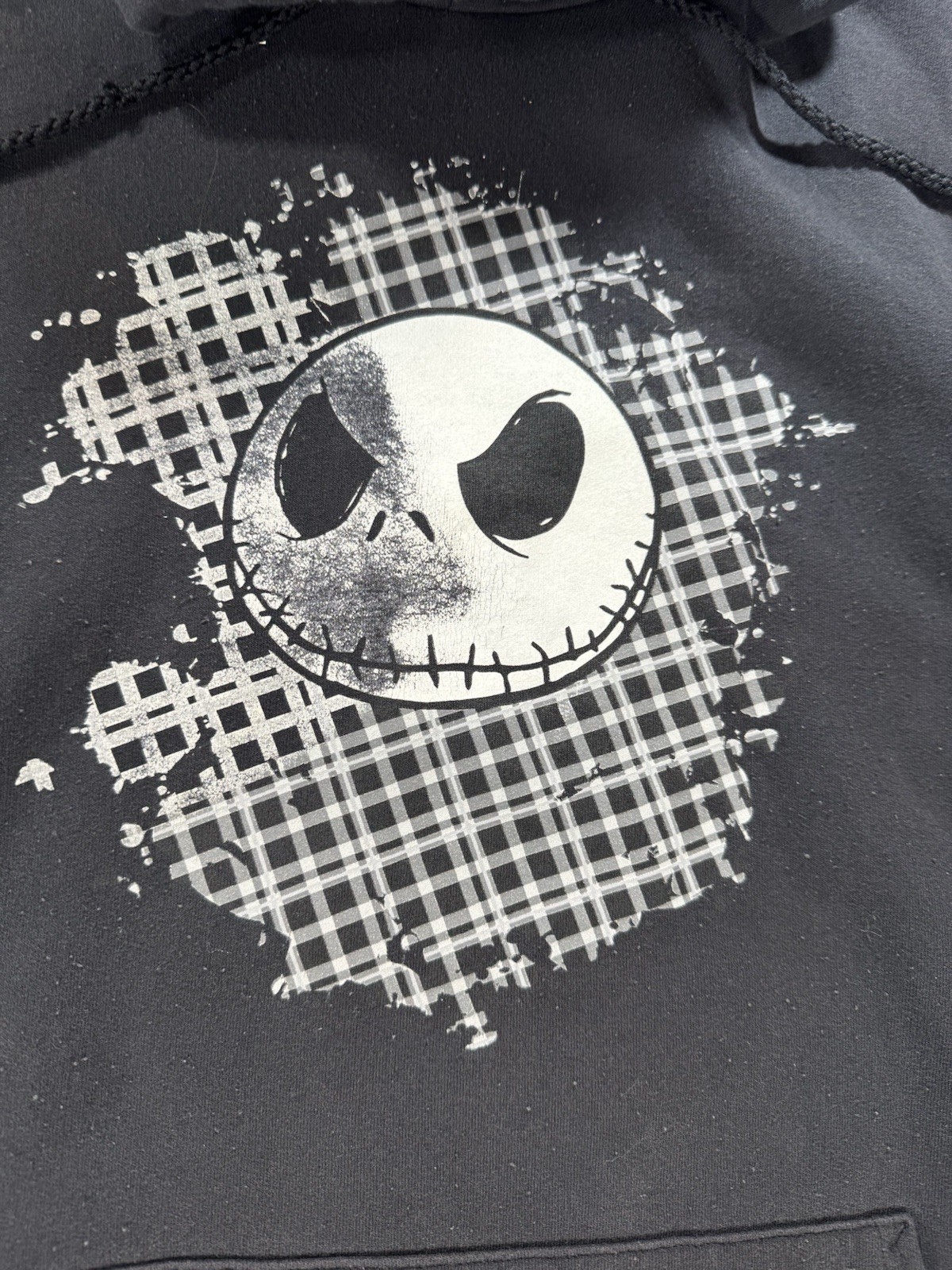 Nightmare Before Christmas Black Hoodie Disney Jack Skellington XL Pullover