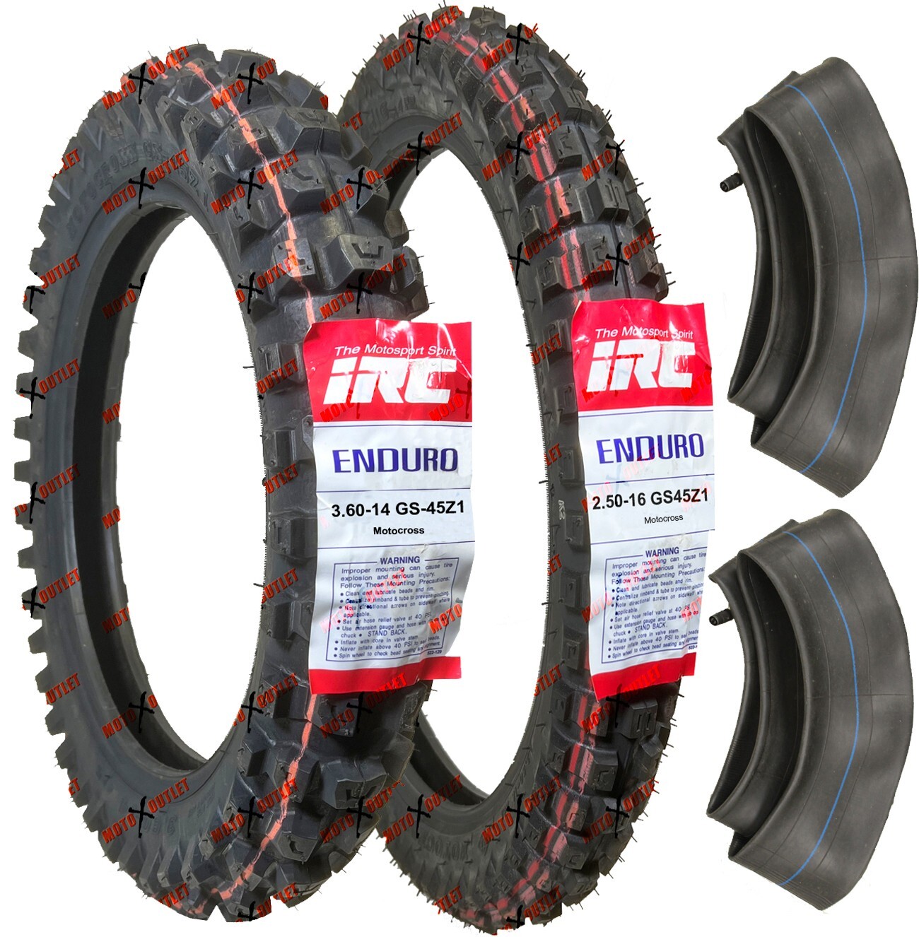 IRC 2.50-16 3.60-14 Tires Tubes Front Rear Tire Set GS45Z1 Motocross XR80 CRF80