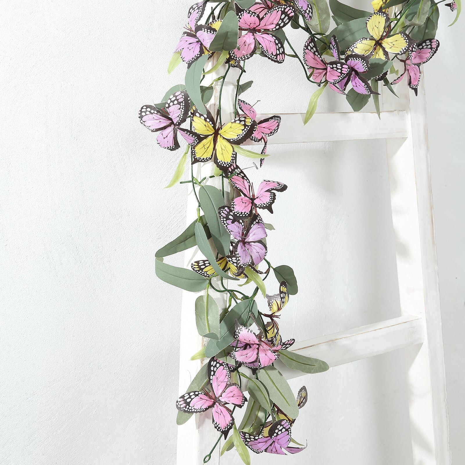 3 pcs Assorted Faux Butterfly Flowers Garlands Willow Greenery Leaves Party