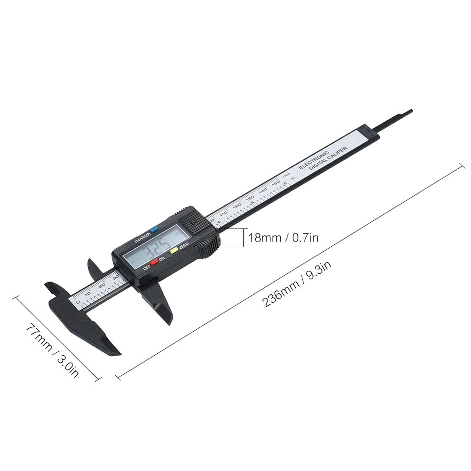 6" 150mm Carbin Fiber Electronic Digital Vernier Caliper Micrometer Guage LCD