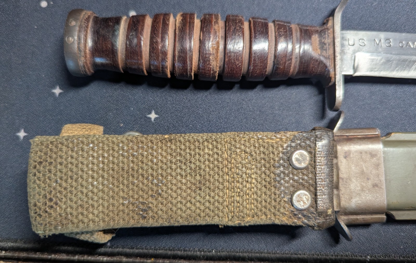 WWII US Trench Fighting Knife - US M3 CAMILLUS Blade with USM8 Scabbard/Sheath